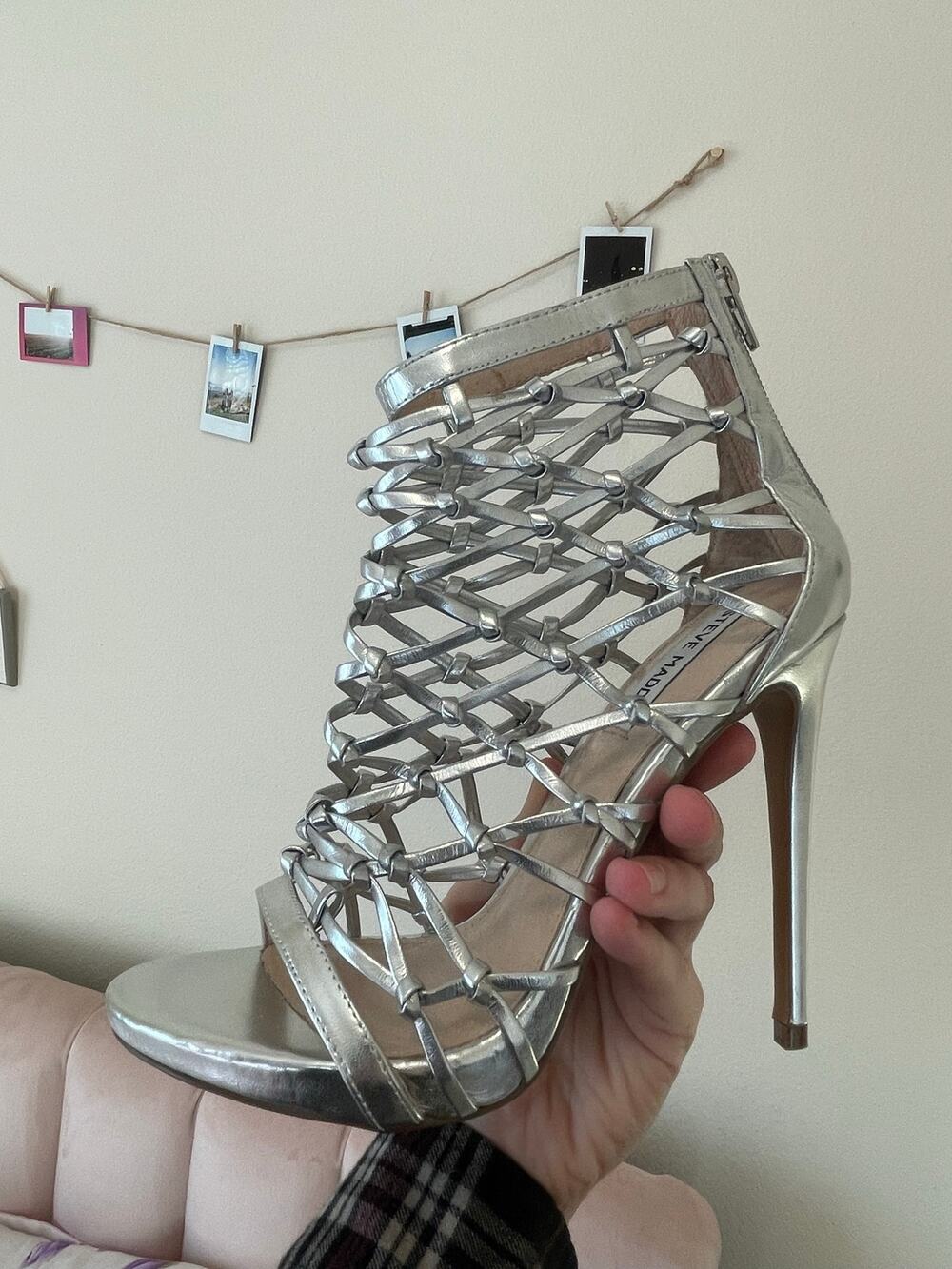 metallic silver steve madden y2k heels